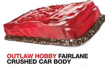 Outlaw Fairlane Crushed Car Body in dirt